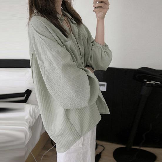 Женская рубашка с лацканами, длинный рукав, однобортная рубашка, однотонная, свободная, повседневная рубашка с накладными карманами, уличная одежда XXL розовый
Женская рубашка с лацканами, длинный рукав, однобортная рубашка, однотонная, свободная, повседневная рубашка с накладными карманами, уличная одежда XXL розовый