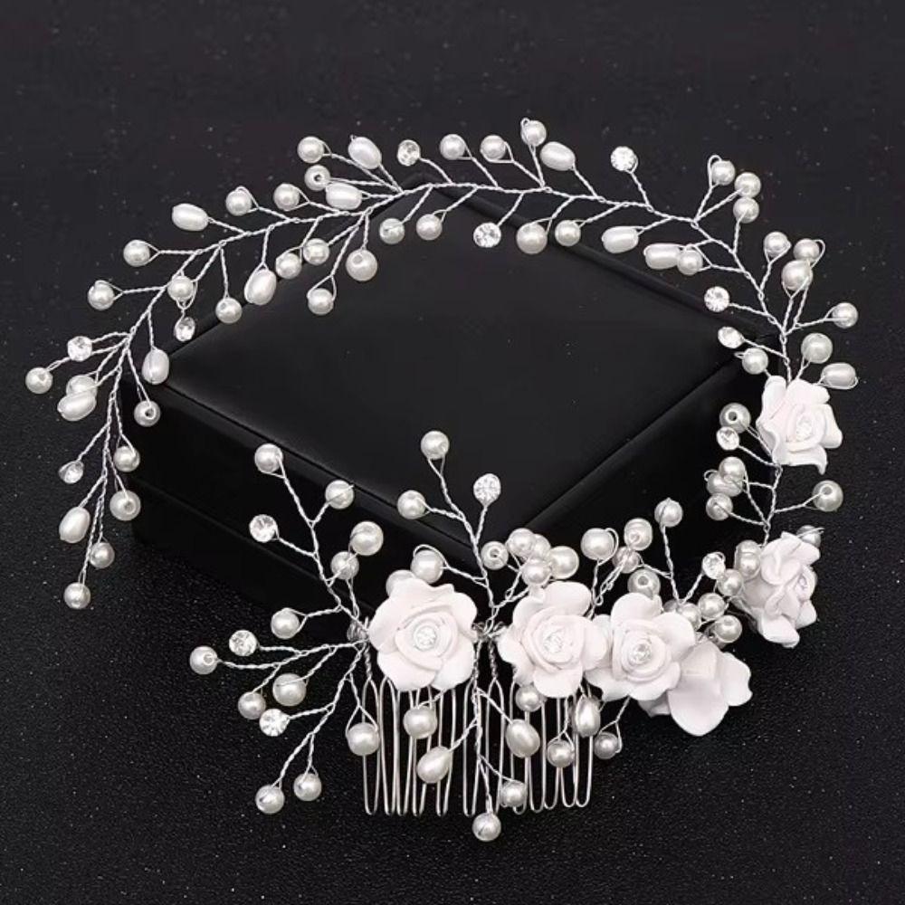 Flower Pearl Bridal Headdress Exquisite Wedding Headwear Elegant Bridal Headwear Hair Jewelry белый
Flower Pearl Bridal Headdress Exquisite Wedding Headwear Elegant Bridal Headwear Hair Jewelry белый