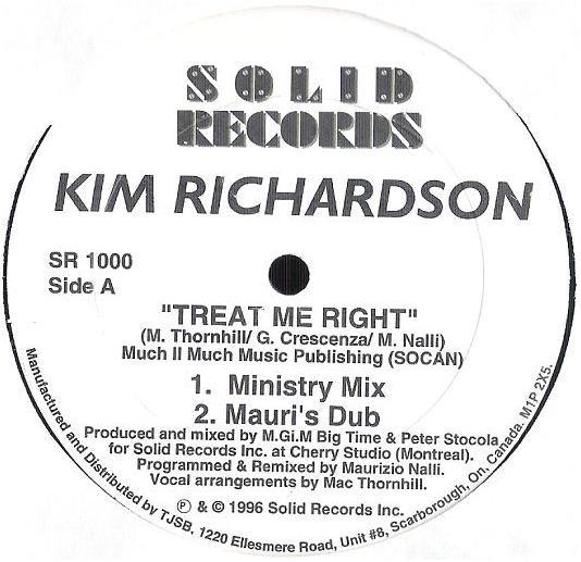 12inch Record KIM RICHARDSON - Treat Me Right SR1000 Solid Records 1996 Jamaica Dance & Electronica Used
12inch Record KIM RICHARDSON - Treat Me Right SR1000 Solid Records 1996 Jamaica Dance & Electronica Used