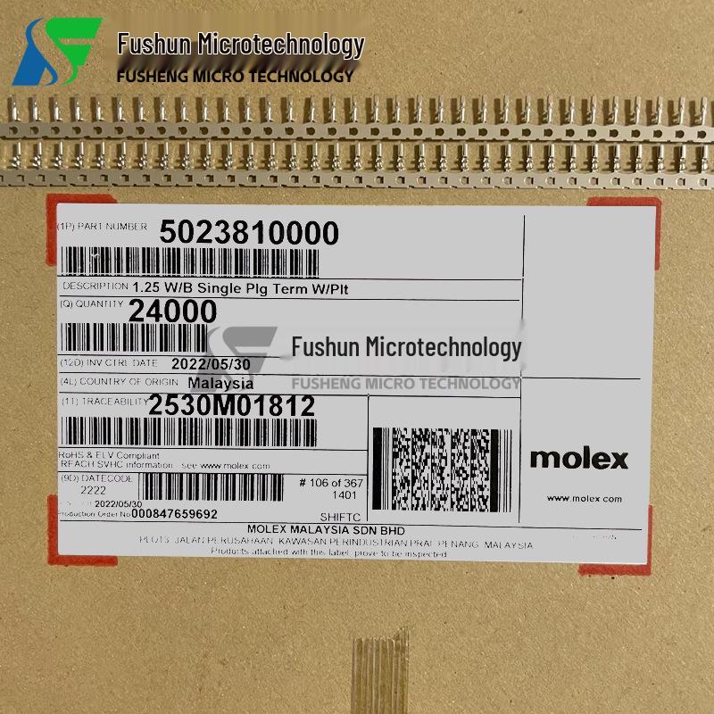 Original Molex Connector Terminal Pin 502381-0000 In Stock - Single Piece Full Roll (24,000 units) Price
Original Molex Connector Terminal Pin 502381-0000 In Stock - Single Piece Full Roll (24,000 units) Price