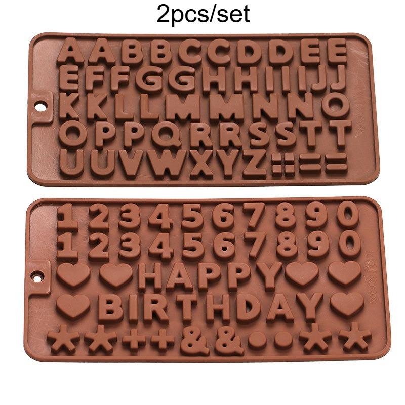 Новый набор из 2 силиконовых форм с английскими буквами и цифрами для шоколада, украшения торта «С Днем рождения», инструменты для мастики
Новый набор из 2 силиконовых форм с английскими буквами и цифрами для шоколада, украшения торта «С Днем рождения», инструменты для мастики
