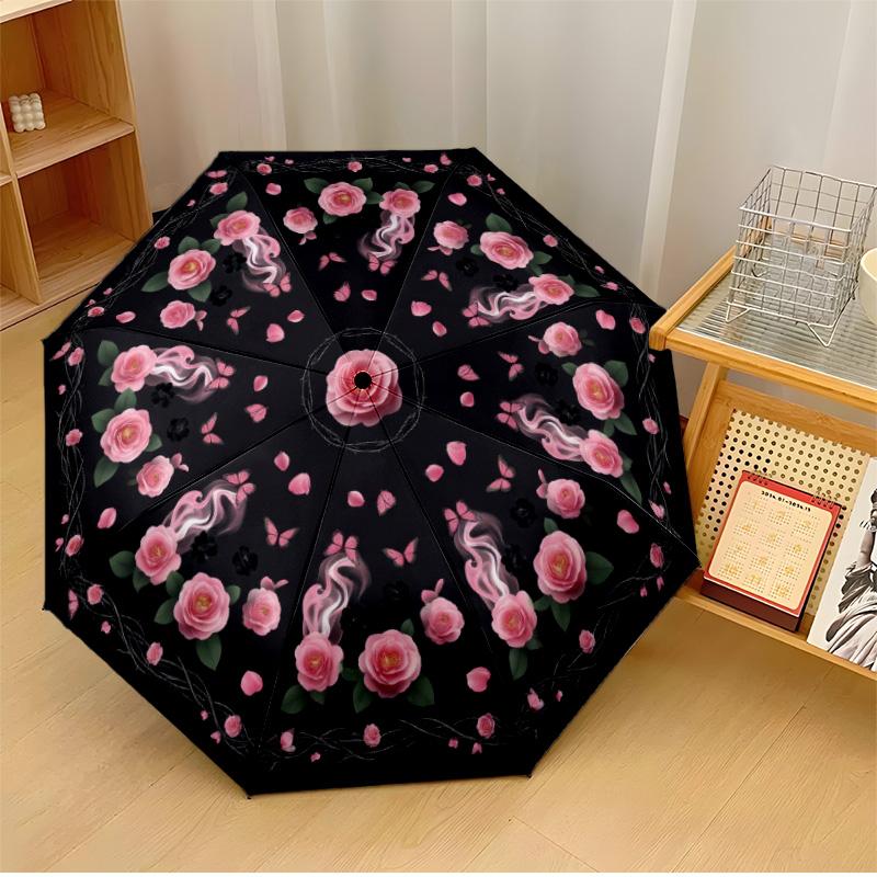 Pink Roses and Butterflies 1 Theme Automatic Umbrella Compact 8-Rib Design Sturdy Construction Durable Umbrella Stylish Accessory
Pink Roses and Butterflies 1 Theme Automatic Umbrella Compact 8-Rib Design Sturdy Construction Durable Umbrella Stylish Accessory