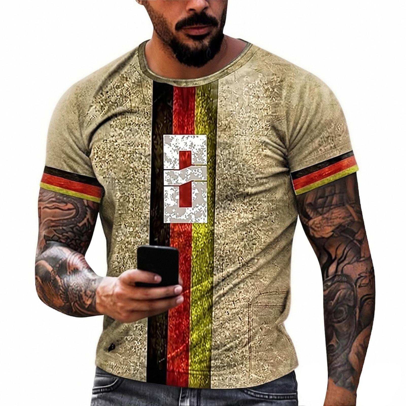 Men s Short Sleeve Crew Neck T Shirt with Number Print Vertical Casual Fit Lightweight Top S красный
Men s Short Sleeve Crew Neck T Shirt with Number Print Vertical Casual Fit Lightweight Top S красный