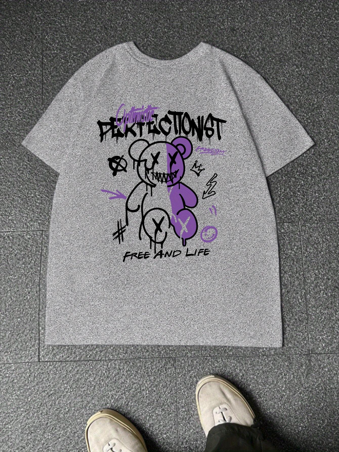 Men s Casual Graphic T-Shirt with Perfectionist Bear Design & FREE AND LIFE Lettering - 100% Polyester 180gsm Lightweight XXL
Men s Casual Graphic T-Shirt with Perfectionist Bear Design & FREE AND LIFE Lettering - 100% Polyester 180gsm Lightweight XXL
