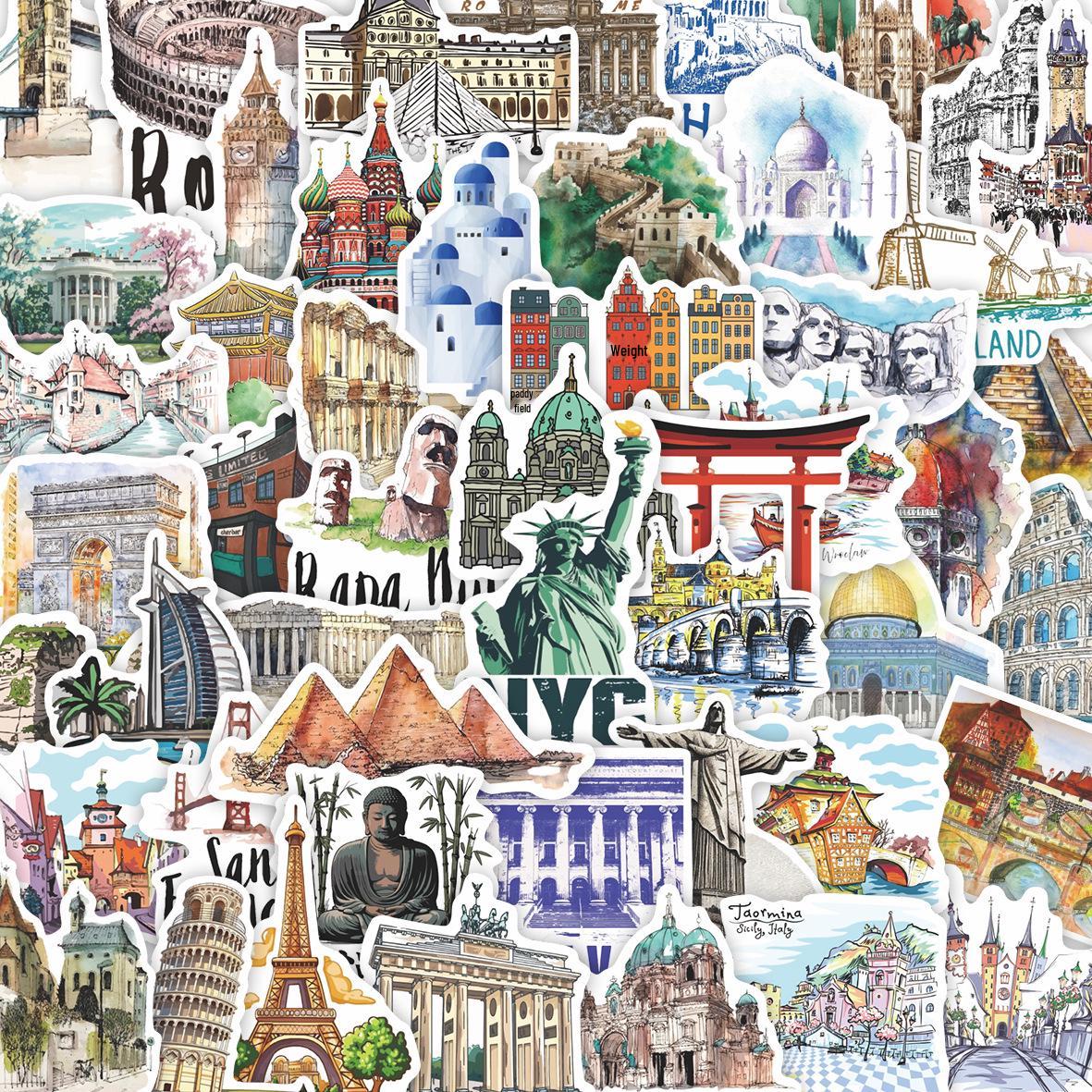 51 World Landmark Stickers for DIY Notebook & Luggage Decoration
51 World Landmark Stickers for DIY Notebook & Luggage Decoration