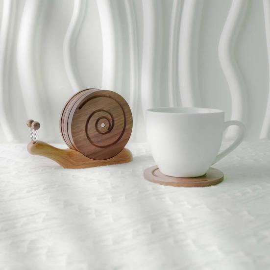 Yousheng Wooden Snail Coasters Set 6 Coasters with Snail Holder Wood Heat Resistant Drink Coasters for Home Office Table Decoration
Yousheng Wooden Snail Coasters Set 6 Coasters with Snail Holder Wood Heat Resistant Drink Coasters for Home Office Table Decoration