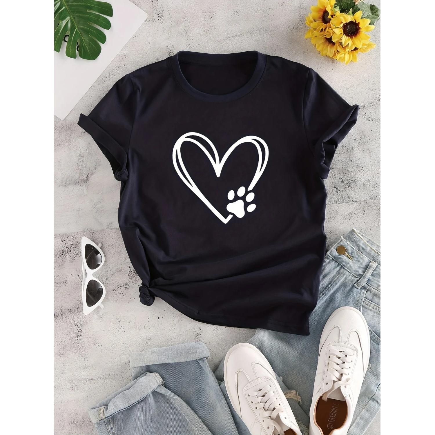 Футболка с круглым вырезом с мультяшным принтом Love, повседневные свободные модные летние футболки с короткими рукавами, топы, женская одежда S чёрный
Футболка с круглым вырезом с мультяшным принтом Love, повседневные свободные модные летние футболки с короткими рукавами, топы, женская одежда S чёрный