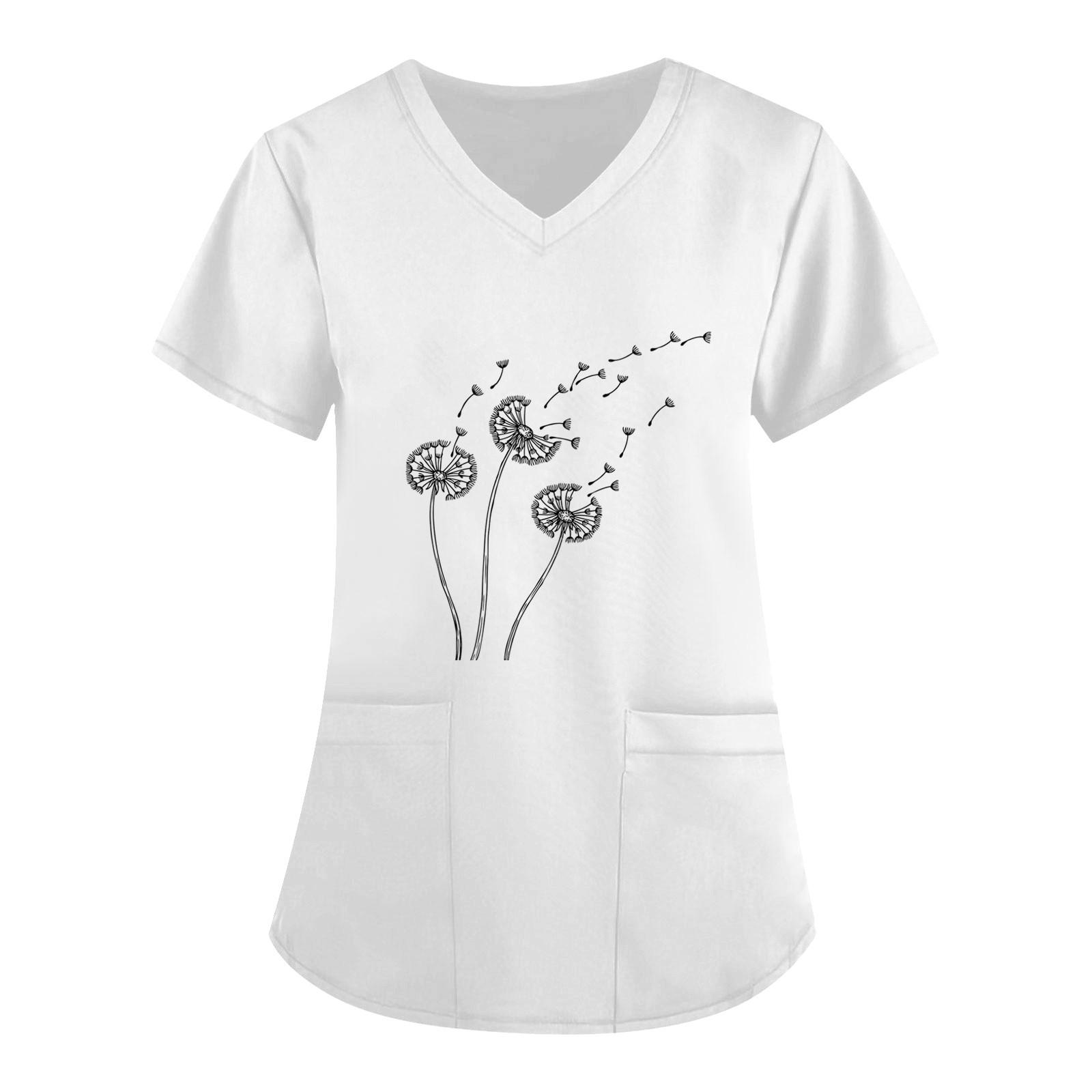 Женская мода с v-образным вырезом, короткими рукавами и карманами, топы с принтом XL белый
Женская мода с v-образным вырезом, короткими рукавами и карманами, топы с принтом XL белый