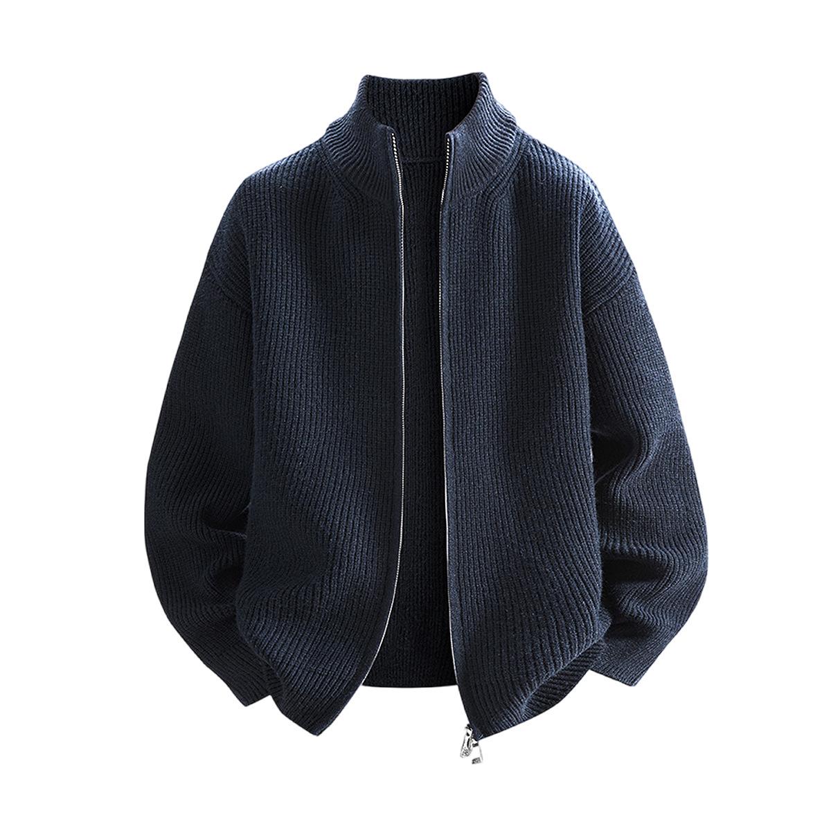 Men s Autumn Casual Loose Knit Cardigan with Stand Collar and Double Zippers M темно-синього кольору
Men s Autumn Casual Loose Knit Cardigan with Stand Collar and Double Zippers M темно-синього кольору