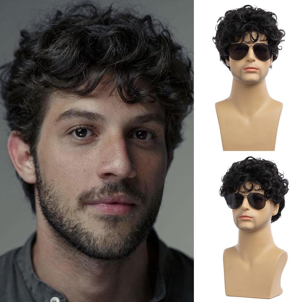 Black Short Curly Synthetic Wig, Men s Layered Fluffy Wig for Daily Wear
Black Short Curly Synthetic Wig, Men s Layered Fluffy Wig for Daily Wear