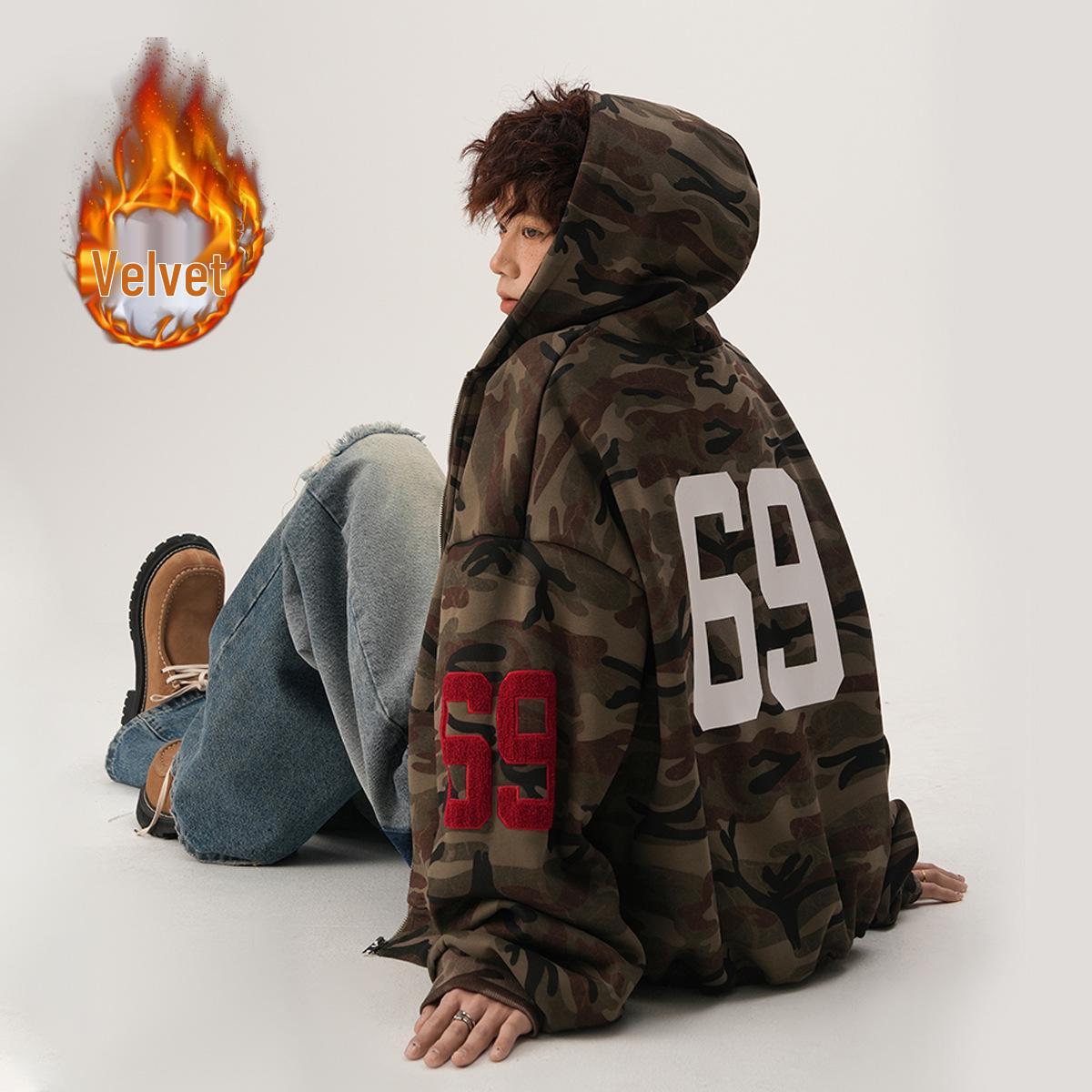 Unisex Retro Camouflage Plush Hooded Cardigan - American Style Casual Jacket for Autumn 2XL
Unisex Retro Camouflage Plush Hooded Cardigan - American Style Casual Jacket for Autumn 2XL
