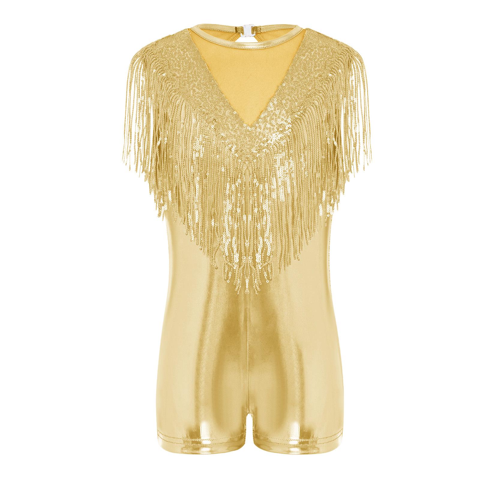 Girls Sequin Tassels Metallic Jumpsuit Sleeveless Keyhole Back Mesh Patchwork Bodysuit Dancewear 5-6 Years золотий
Girls Sequin Tassels Metallic Jumpsuit Sleeveless Keyhole Back Mesh Patchwork Bodysuit Dancewear 5-6 Years золотий