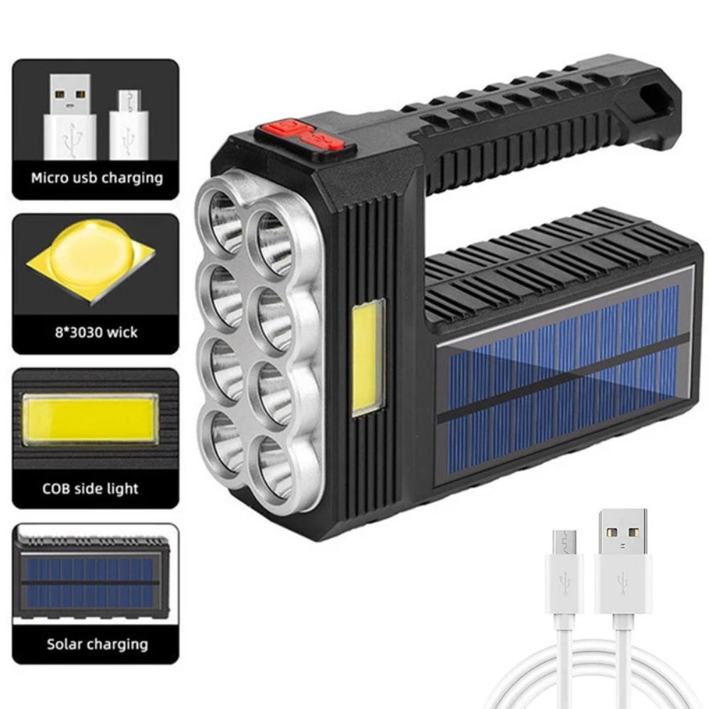 Светодиодный фонарик высокой яркости, водонепроницаемый, перезаряжаемый через USB, прожектор, встроенный аккумулятор, уличный, солнечное освещение, фонарик Solar
Светодиодный фонарик высокой яркости, водонепроницаемый, перезаряжаемый через USB, прожектор, встроенный аккумулятор, уличный, солнечное освещение, фонарик Solar