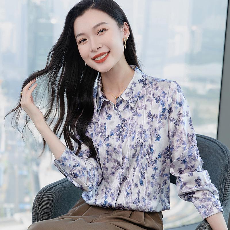 Женская приталенная блузка из тутового шелка 2025 года - Длинный рукав, с принтом, Элегантный темперамент, Тяжелый топ из натурального шелка A3636. L синий
Женская приталенная блузка из тутового шелка 2025 года - Длинный рукав, с принтом, Элегантный темперамент, Тяжелый топ из натурального шелка A3636. L синий
