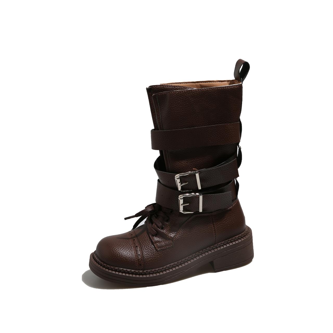 Fashion Retro Single Boots Women Spring and Autumn New Round Toe Metal Belt Buckle Platform Front Lace-up Block Heel Booties 40 коричневый
Fashion Retro Single Boots Women Spring and Autumn New Round Toe Metal Belt Buckle Platform Front Lace-up Block Heel Booties 40 коричневый