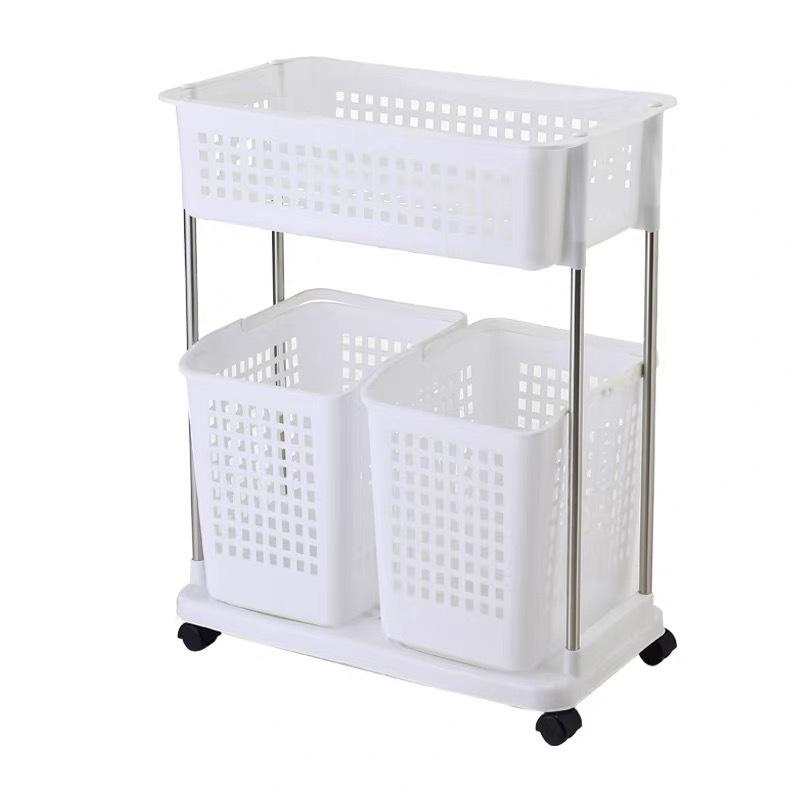 Three-Tier Rolling Storage Rack: Plastic Shelf for Bathroom, Kitchen, or Laundry.
Three-Tier Rolling Storage Rack: Plastic Shelf for Bathroom, Kitchen, or Laundry.