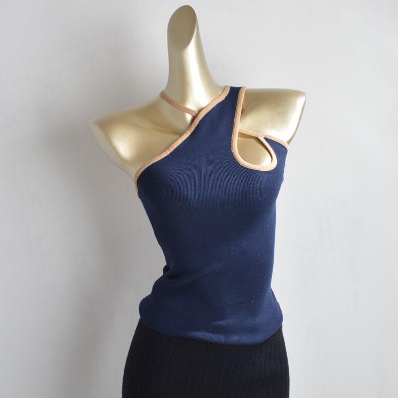 Summer New Arrival Fashion Color Silm Sleeveless Tank Top Spaghetti Straps Knitted Tops Female Dark blue XS
Summer New Arrival Fashion Color Silm Sleeveless Tank Top Spaghetti Straps Knitted Tops Female Dark blue XS