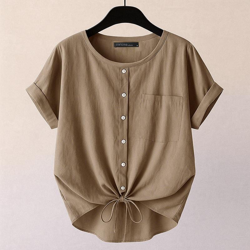 ZANZEA Women Casual Round Neck Summer Short Sleeve Solid Blouse S хаки
ZANZEA Women Casual Round Neck Summer Short Sleeve Solid Blouse S хаки