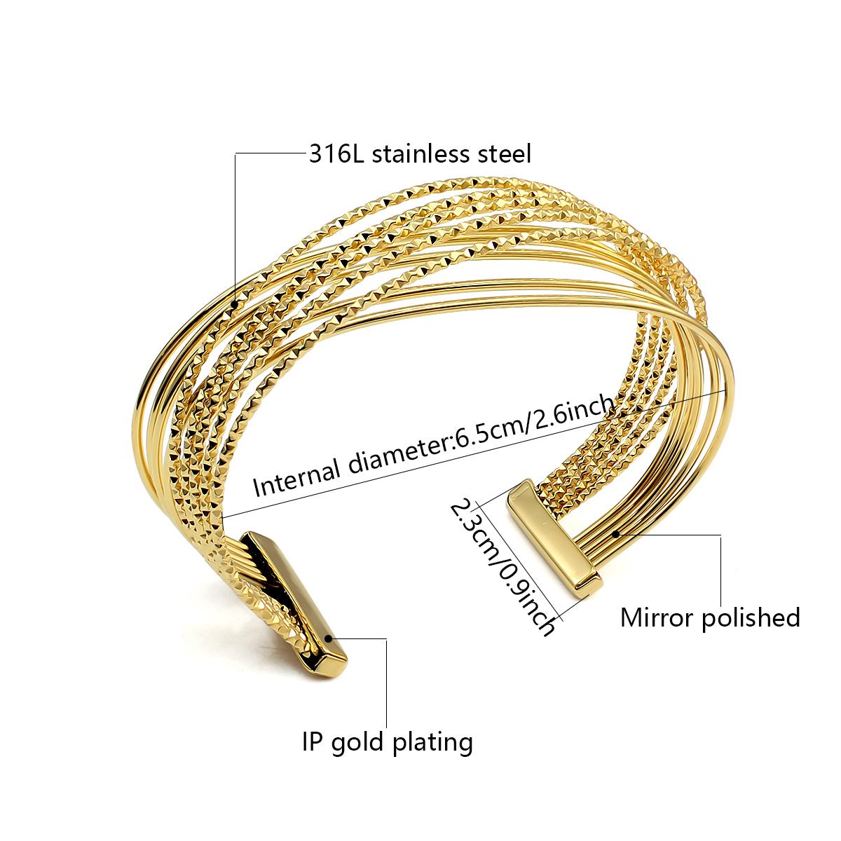 18K Gold Plated Hand-Wound Brushed Collar Necklace European American Stainless Steel Jewelry Trendy
18K Gold Plated Hand-Wound Brushed Collar Necklace European American Stainless Steel Jewelry Trendy
