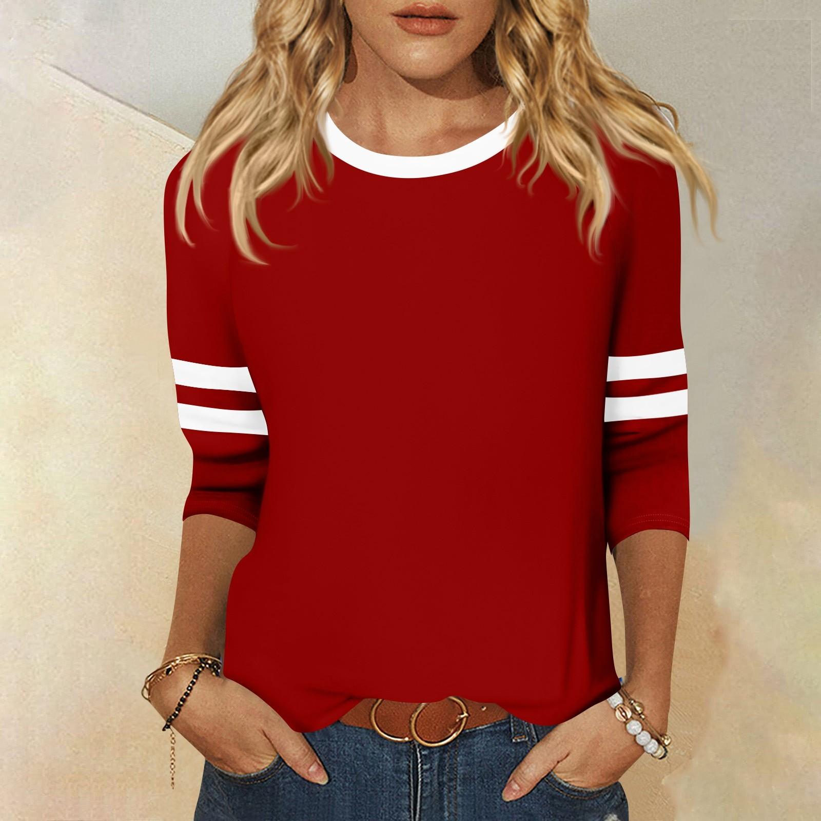 Women s T Shirt Tee 3/4 Sleeve Daily Weekend Fashion Basic Round Neck Regular Top S червоний
Women s T Shirt Tee 3/4 Sleeve Daily Weekend Fashion Basic Round Neck Regular Top S червоний