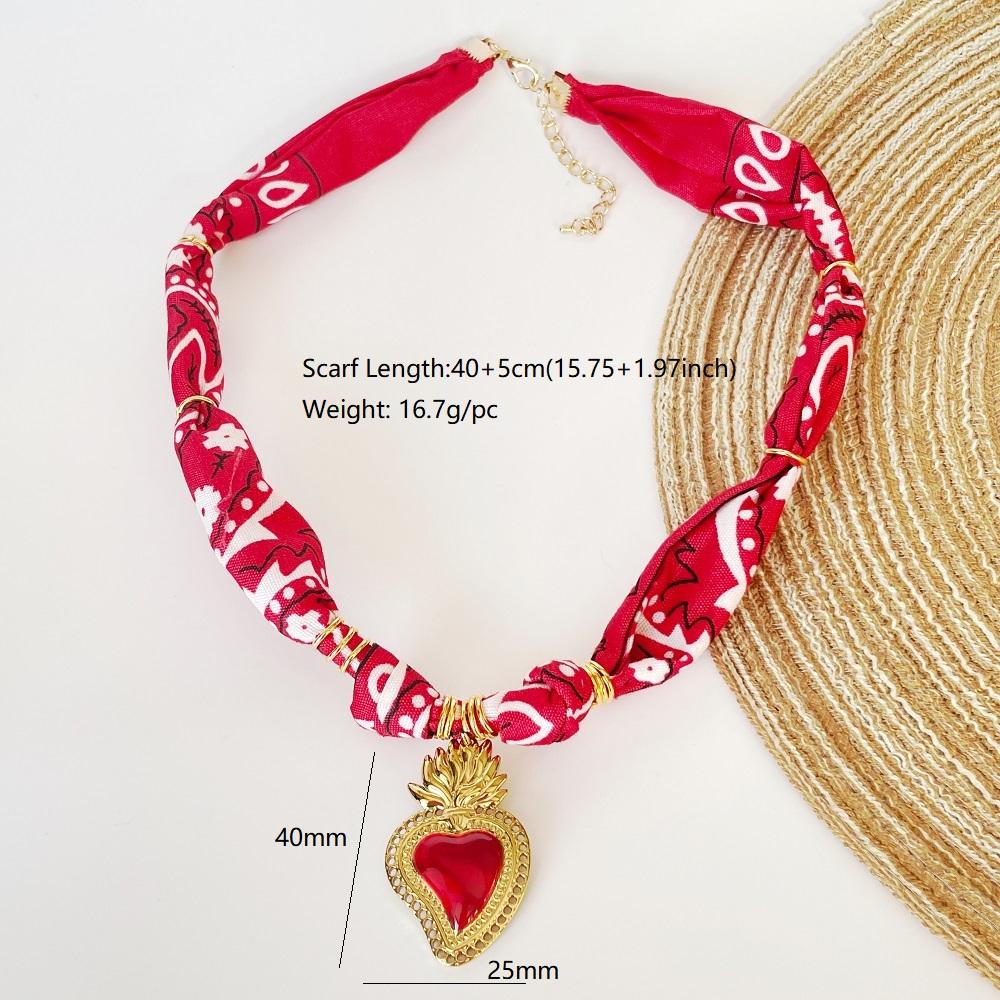 Orange Bandana Necklace with Stainless Steel Charm Boho Scarf Choker with Sun, Balloon Dog, Heart, Shell Pendant
Orange Bandana Necklace with Stainless Steel Charm Boho Scarf Choker with Sun, Balloon Dog, Heart, Shell Pendant