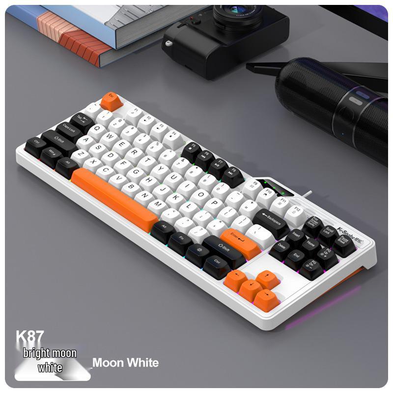 K87 Wired 87-Key Keyboard with Rainbow Backlight and Three-Color Keycaps for Office and Home Use
K87 Wired 87-Key Keyboard with Rainbow Backlight and Three-Color Keycaps for Office and Home Use