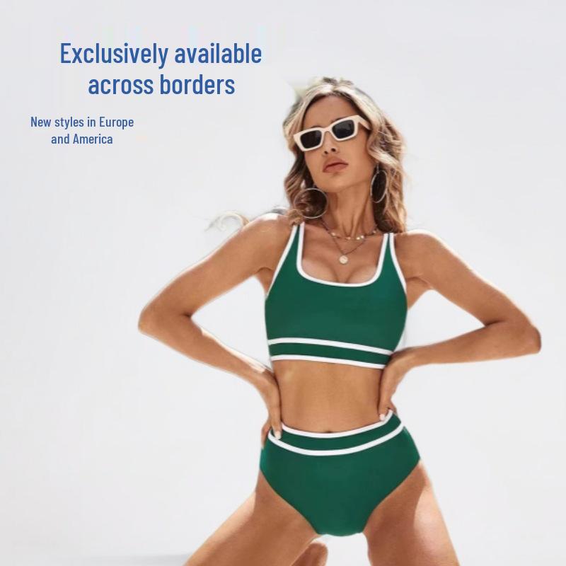 Sporty European & American Two-Piece Bikini - High-End, Trendy Swimwear Medium peacock синього кольору
Sporty European & American Two-Piece Bikini - High-End, Trendy Swimwear Medium peacock синього кольору
