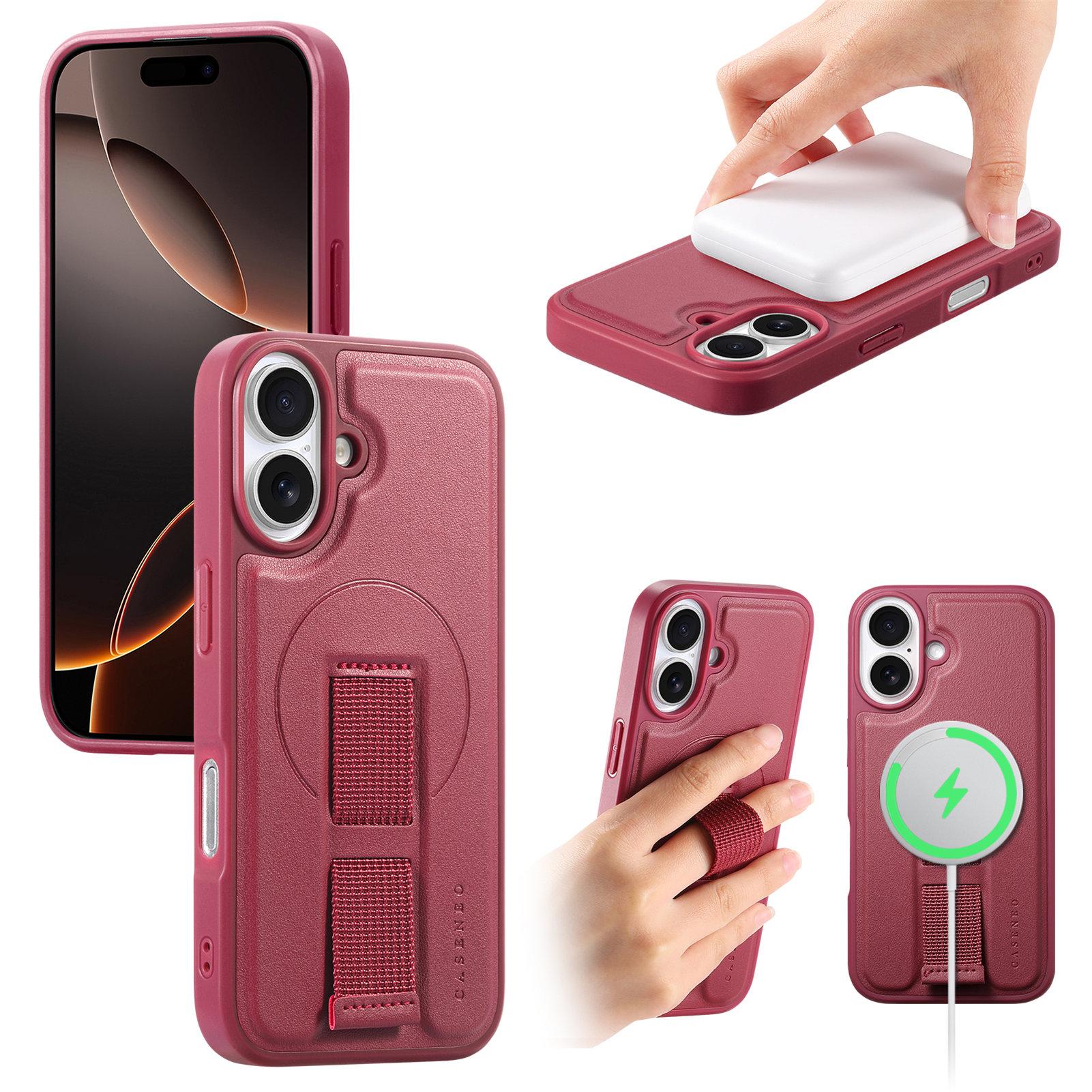 For iPhone 16 Magnetic Case CASENEO Wristband PU Leather+PC Shockproof Phone Cover Red
For iPhone 16 Magnetic Case CASENEO Wristband PU Leather+PC Shockproof Phone Cover Red