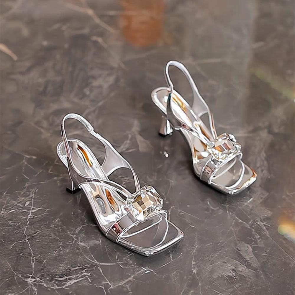 Luxury Crystal Women Heeled Sandals Designer Square Toe Mid Heels Shoes Summer 2025 Stilettos Pumps Slingback Chaussures Femme 40 срібний
Luxury Crystal Women Heeled Sandals Designer Square Toe Mid Heels Shoes Summer 2025 Stilettos Pumps Slingback Chaussures Femme 40 срібний