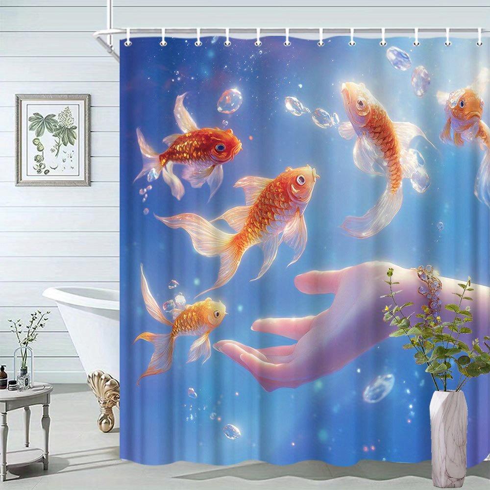 1pc Goldfish Pattern Shower Curtain Creative Natural Style Bathroom Decoration Polyester Fabric Contains 12 Hooks W90xH180cm
1pc Goldfish Pattern Shower Curtain Creative Natural Style Bathroom Decoration Polyester Fabric Contains 12 Hooks W90xH180cm