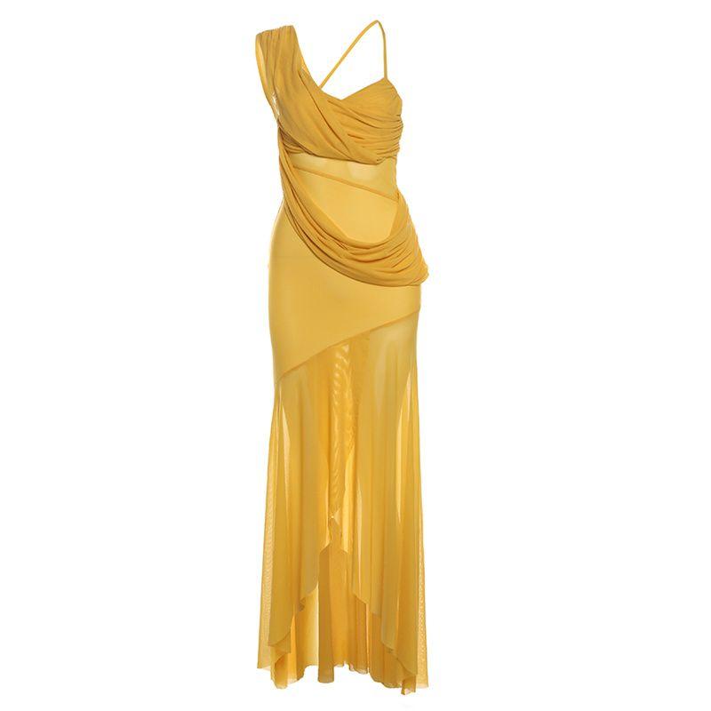 # Sisjuly# Mist Young Adult Vacation Style Asymmetrical Slim-Fit Oblique Shoulder Sexy Fairy Flying Dress Female Yellow L
# Sisjuly# Mist Young Adult Vacation Style Asymmetrical Slim-Fit Oblique Shoulder Sexy Fairy Flying Dress Female Yellow L