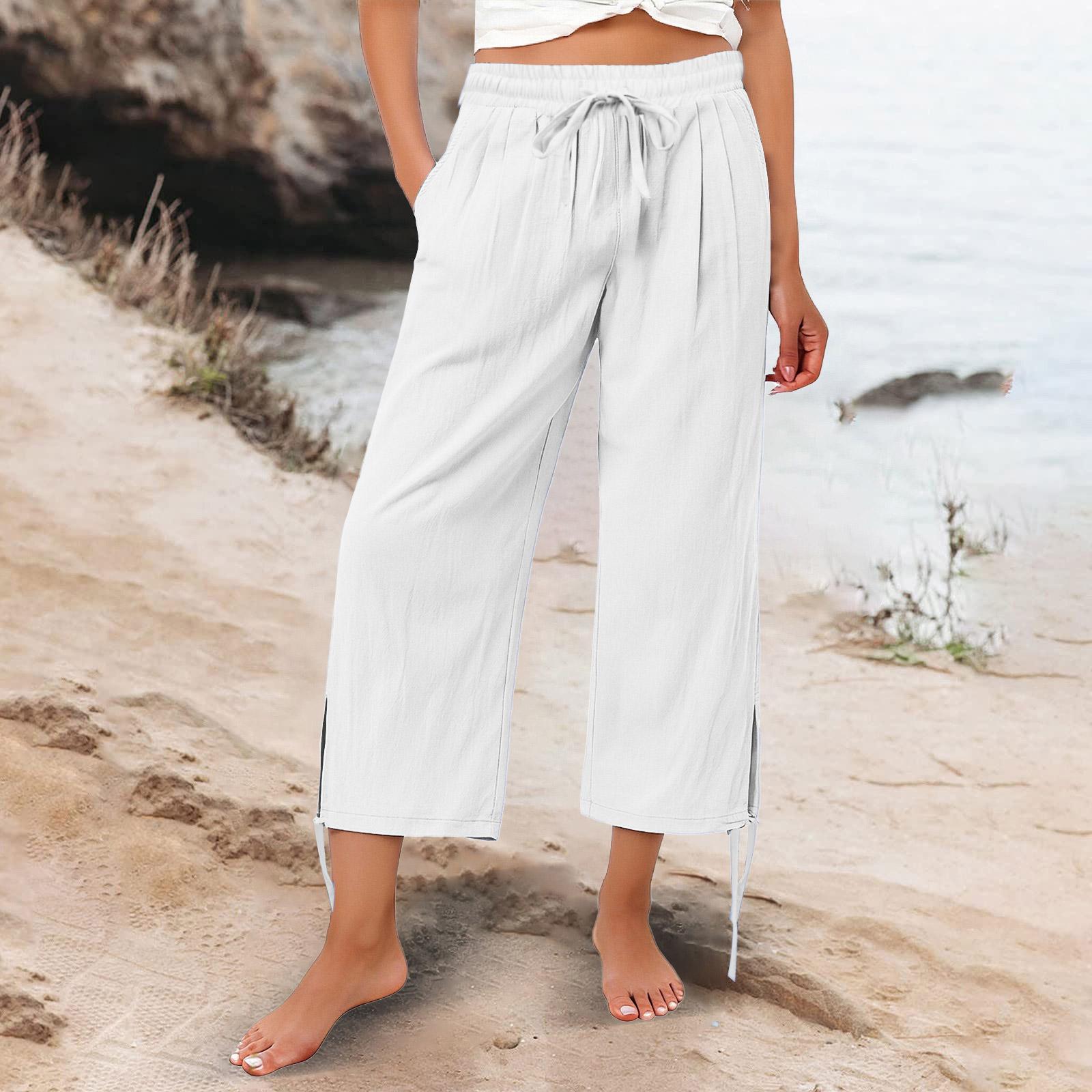 Women High Waist Drawstring Loose Fit Cropped Wide Leg Pants Casual Lightweight Trousers with Side Slit Design for Everyday Wear L білий
Women High Waist Drawstring Loose Fit Cropped Wide Leg Pants Casual Lightweight Trousers with Side Slit Design for Everyday Wear L білий