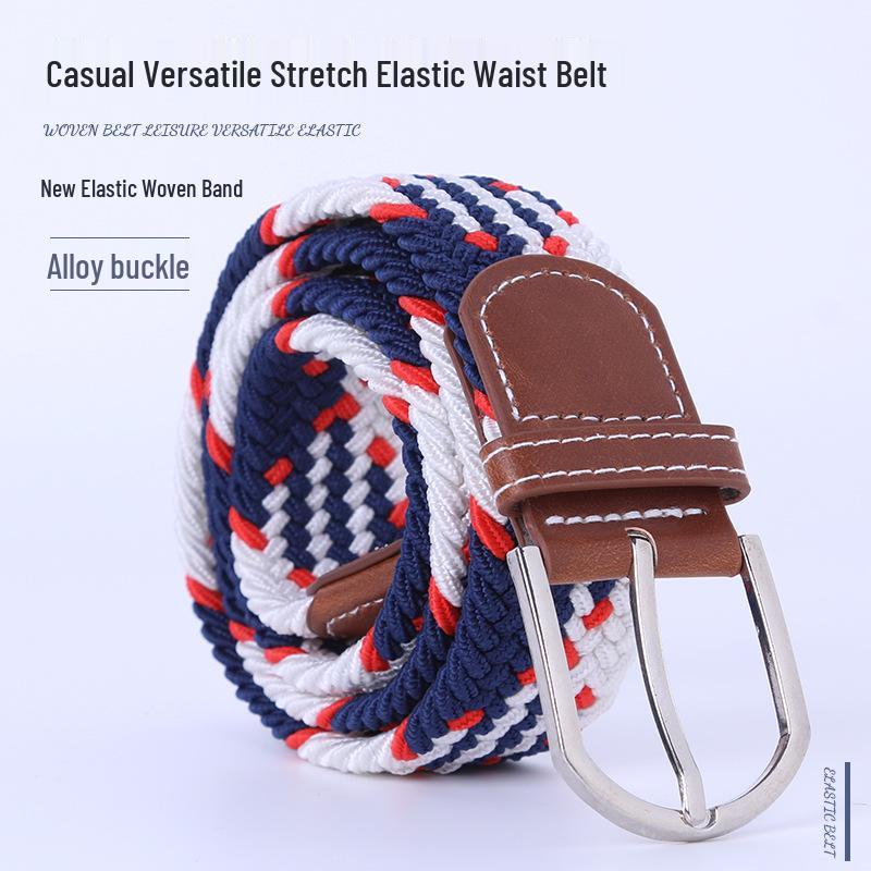 Unisex Fashion Belt: Hand-Woven Pin Buckle, Versatile Elastic Twill Design, Wide Waist Style. 105cm 
Unisex Fashion Belt: Hand-Woven Pin Buckle, Versatile Elastic Twill Design, Wide Waist Style. 105cm