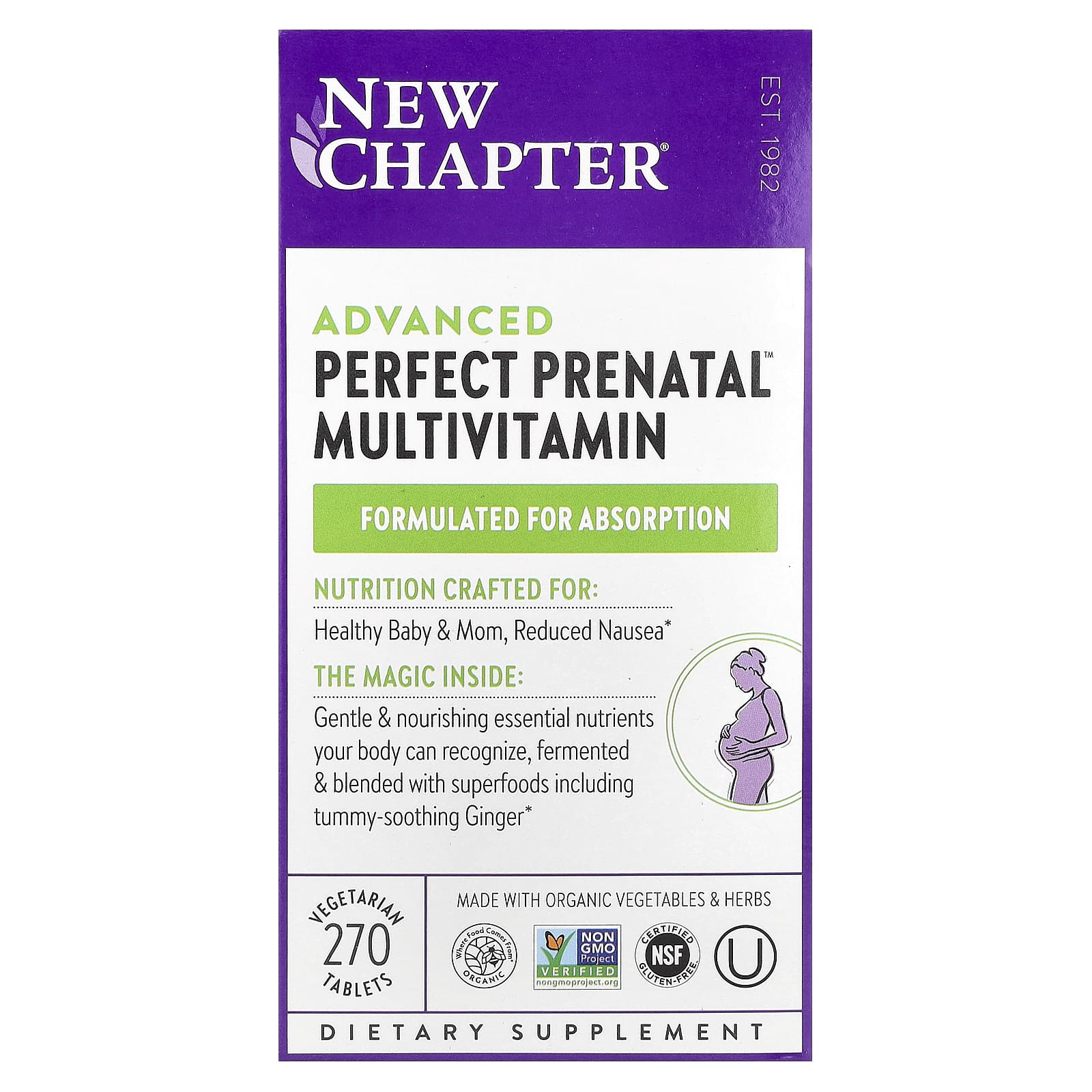 Advanced Perfect Prenatal™ Multivitamin, Veggie Tablets 270 Tablets
Advanced Perfect Prenatal™ Multivitamin, Veggie Tablets 270 Tablets