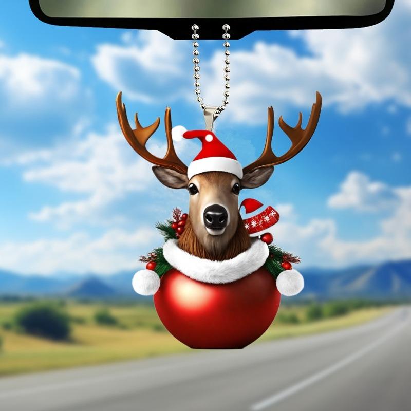 Новый акриловый декоративный кулон, рождественская подвеска, подвеска в виде рождественской елки, автомобильная подвеска, брелок для ключей style 15