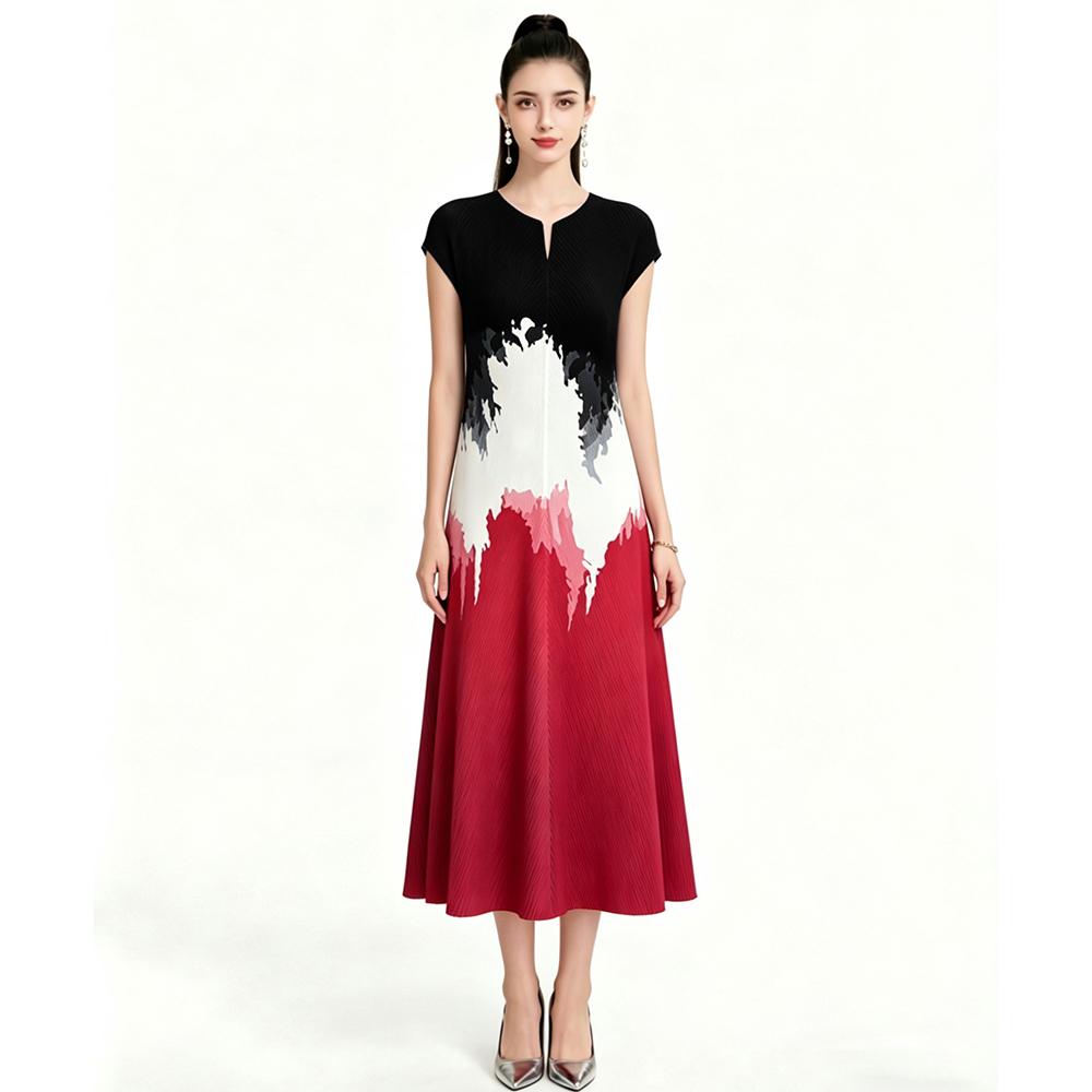 Summer Women s Gradient Color-Block Printed Dress Elegant Round Neck Short Sleeve Pleated Loose Oversize Fashion Dress One Size червоний
Summer Women s Gradient Color-Block Printed Dress Elegant Round Neck Short Sleeve Pleated Loose Oversize Fashion Dress One Size червоний
