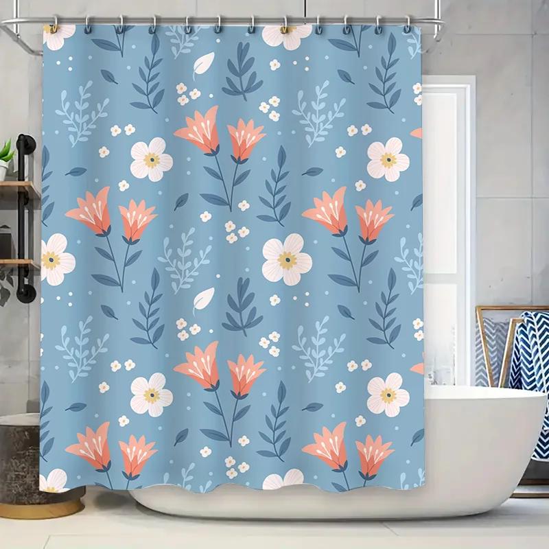 Delightful Floral Shower Curtain Blue And Pink Flower Print Perfect For A Relaxing Bathroom Escape! W60H190(CM)-1 Pcs
Delightful Floral Shower Curtain Blue And Pink Flower Print Perfect For A Relaxing Bathroom Escape! W60H190(CM)-1 Pcs