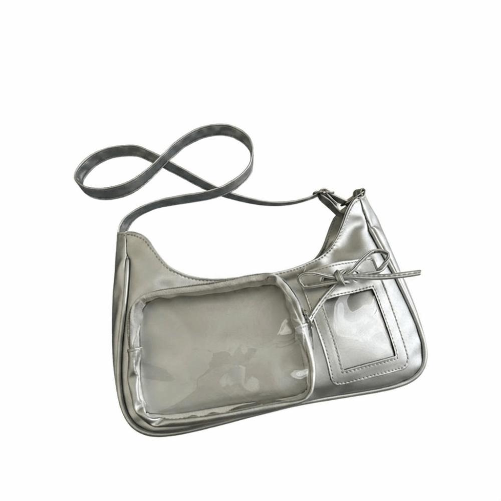 Shoulder Strap Transparent Ita Bag DIY Badge Shoulder Bag PU Leather Messenger Bag Lolita Style срібний
Shoulder Strap Transparent Ita Bag DIY Badge Shoulder Bag PU Leather Messenger Bag Lolita Style срібний