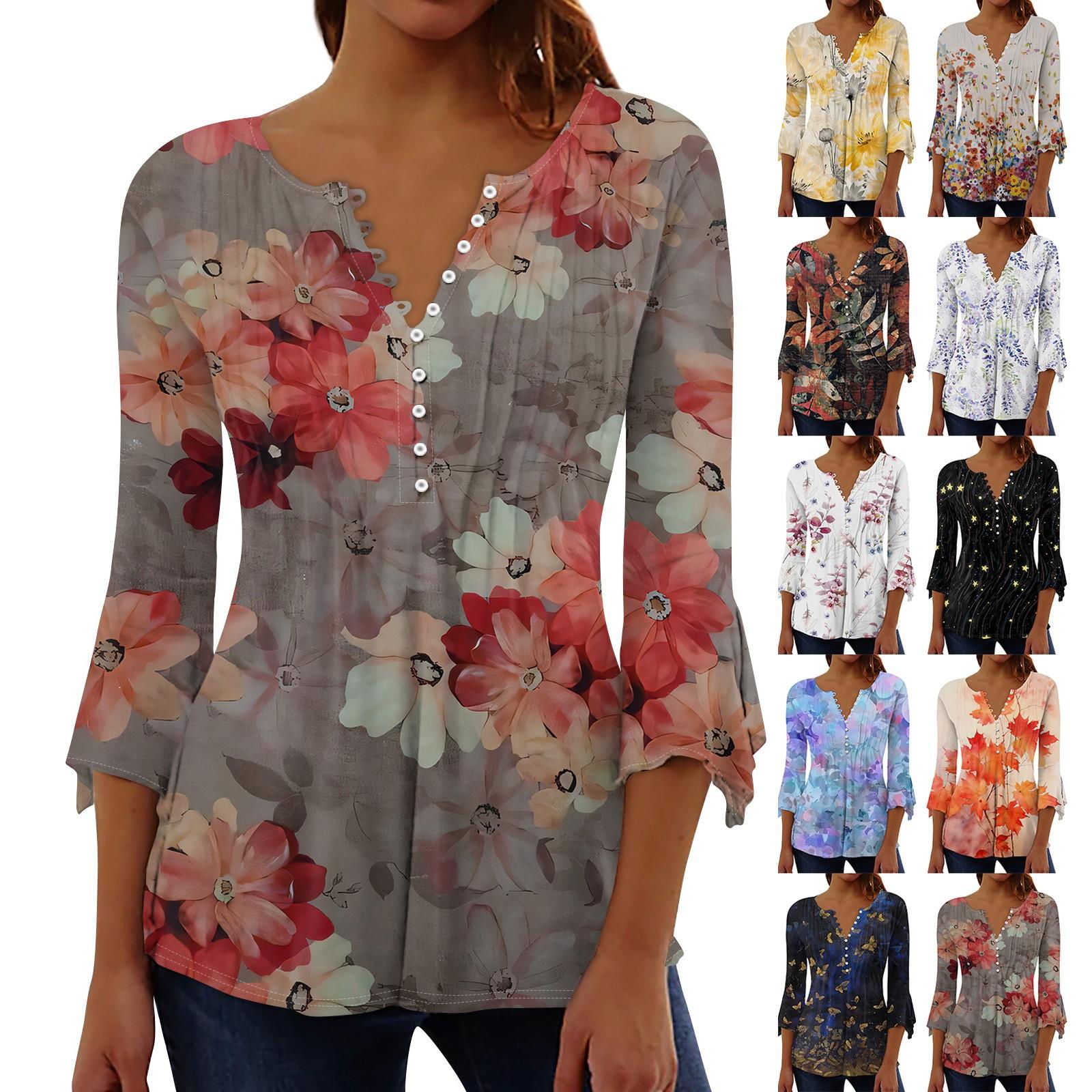 Block Tunic Tops For Women Print Crewneck Casual Blouse Buttons Pleated 3/4 Sleeve Loose Pullover Shirt
Block Tunic Tops For Women Print Crewneck Casual Blouse Buttons Pleated 3/4 Sleeve Loose Pullover Shirt