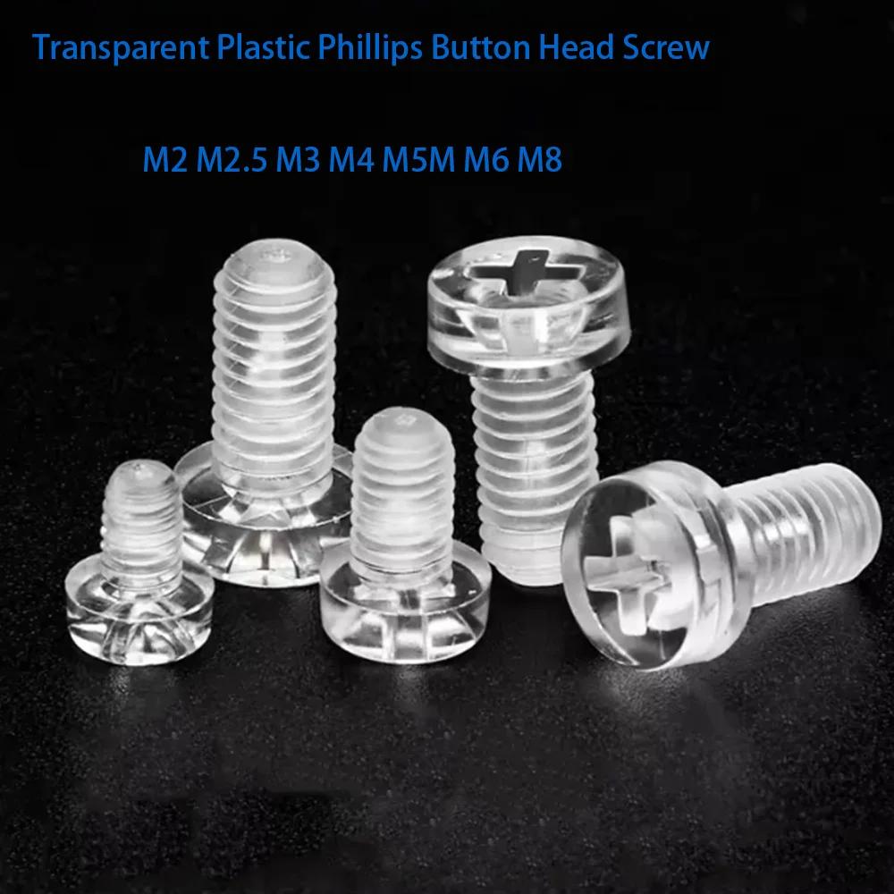 20-100Pcs Transparent Plastic Phillips Button Head Screw M2 M2.5 M3 M4 M5M M6 M8 Nylon Round Cross Head Bolt Nut Accessories M4x4mm-50pcs
20-100Pcs Transparent Plastic Phillips Button Head Screw M2 M2.5 M3 M4 M5M M6 M8 Nylon Round Cross Head Bolt Nut Accessories M4x4mm-50pcs