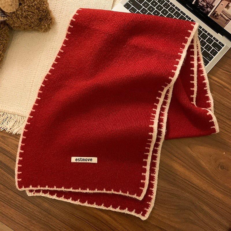 Korean Contrast Knitted Scarf Winter Keeping Warm Retro Versatile Scarf червоний
Korean Contrast Knitted Scarf Winter Keeping Warm Retro Versatile Scarf червоний