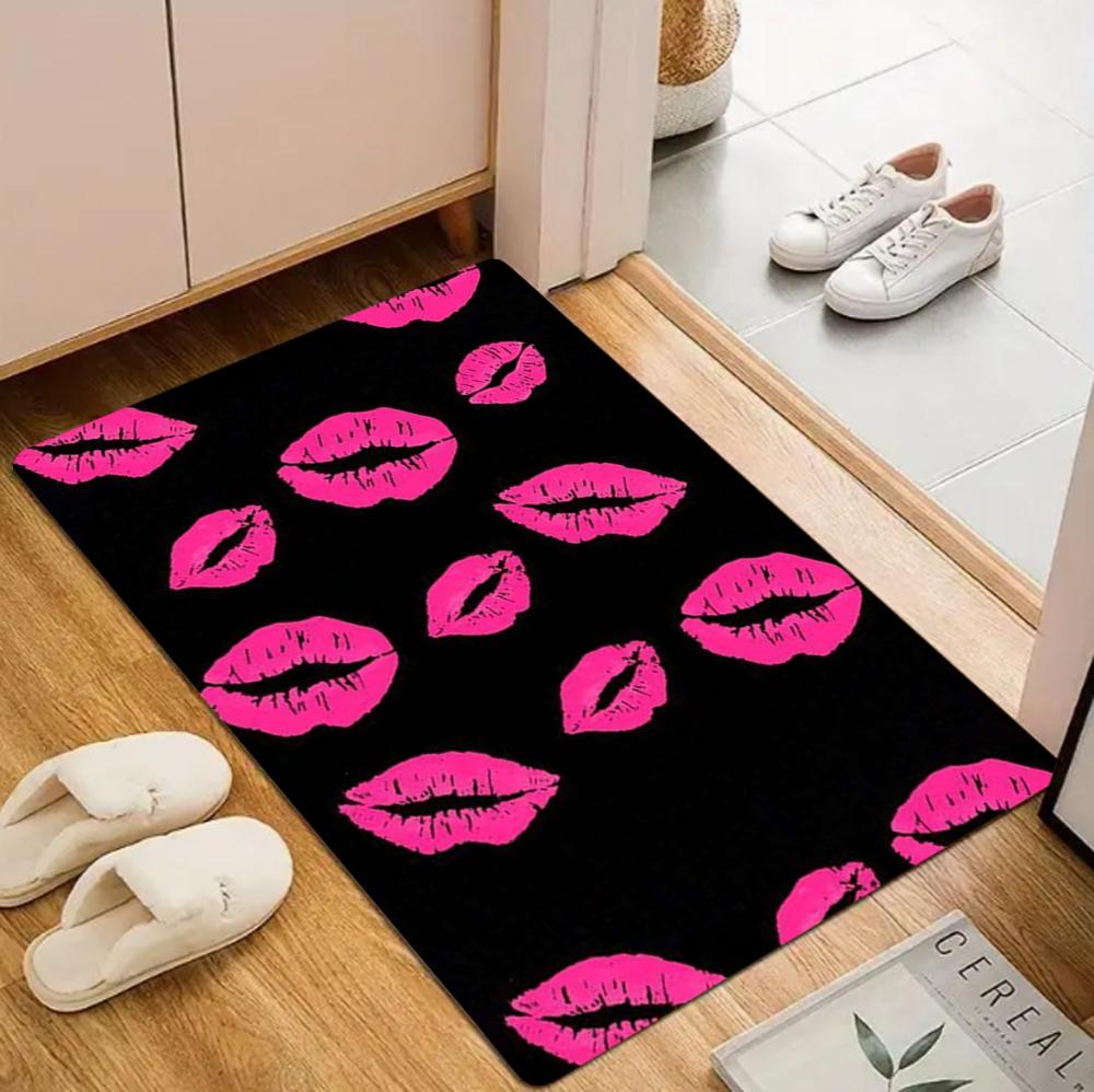 Fashion Lips Print Doormat Black Pink Kiss Pattern Non-Slip Entrance Rug Modern Retro Welcome Mat for Bedroom Living Room 40cm x 60cm
Fashion Lips Print Doormat Black Pink Kiss Pattern Non-Slip Entrance Rug Modern Retro Welcome Mat for Bedroom Living Room 40cm x 60cm