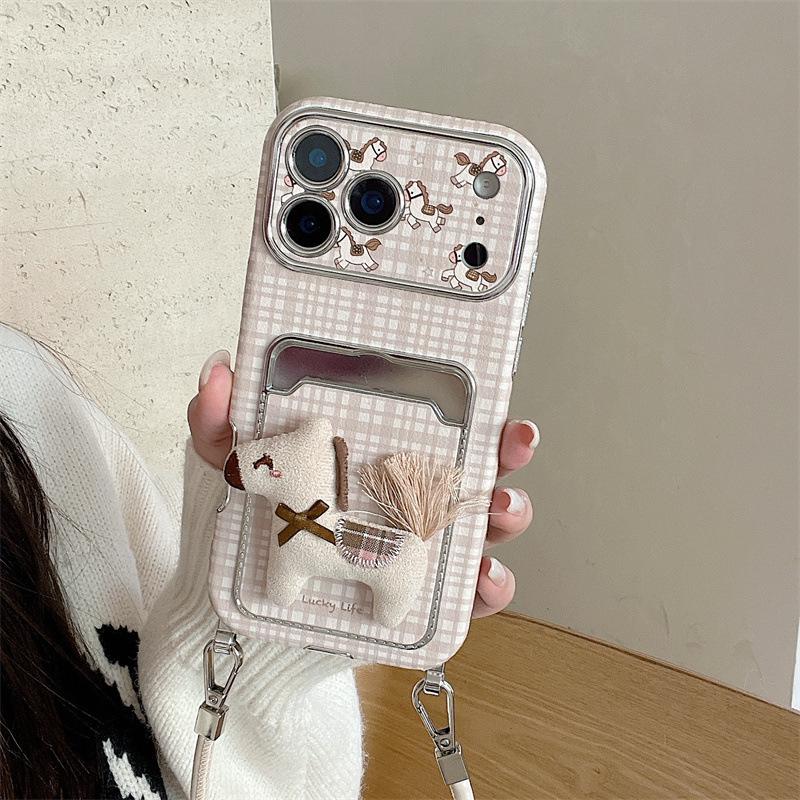 Plaid Embossed Macaron Card Holder Case for iPhone 17/16 Pro Max/15/14 - High-End Little Horse Design Apple 14
Plaid Embossed Macaron Card Holder Case for iPhone 17/16 Pro Max/15/14 - High-End Little Horse Design Apple 14