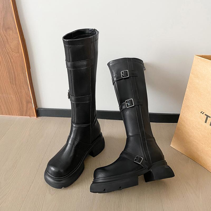 Женские высокие кожаные сапоги Martin с пряжкой и толстой подошвой, высокие сапоги для осени и зимы, новые женские сапоги с короткими рукавами 33
Женские высокие кожаные сапоги Martin с пряжкой и толстой подошвой, высокие сапоги для осени и зимы, новые женские сапоги с короткими рукавами 33