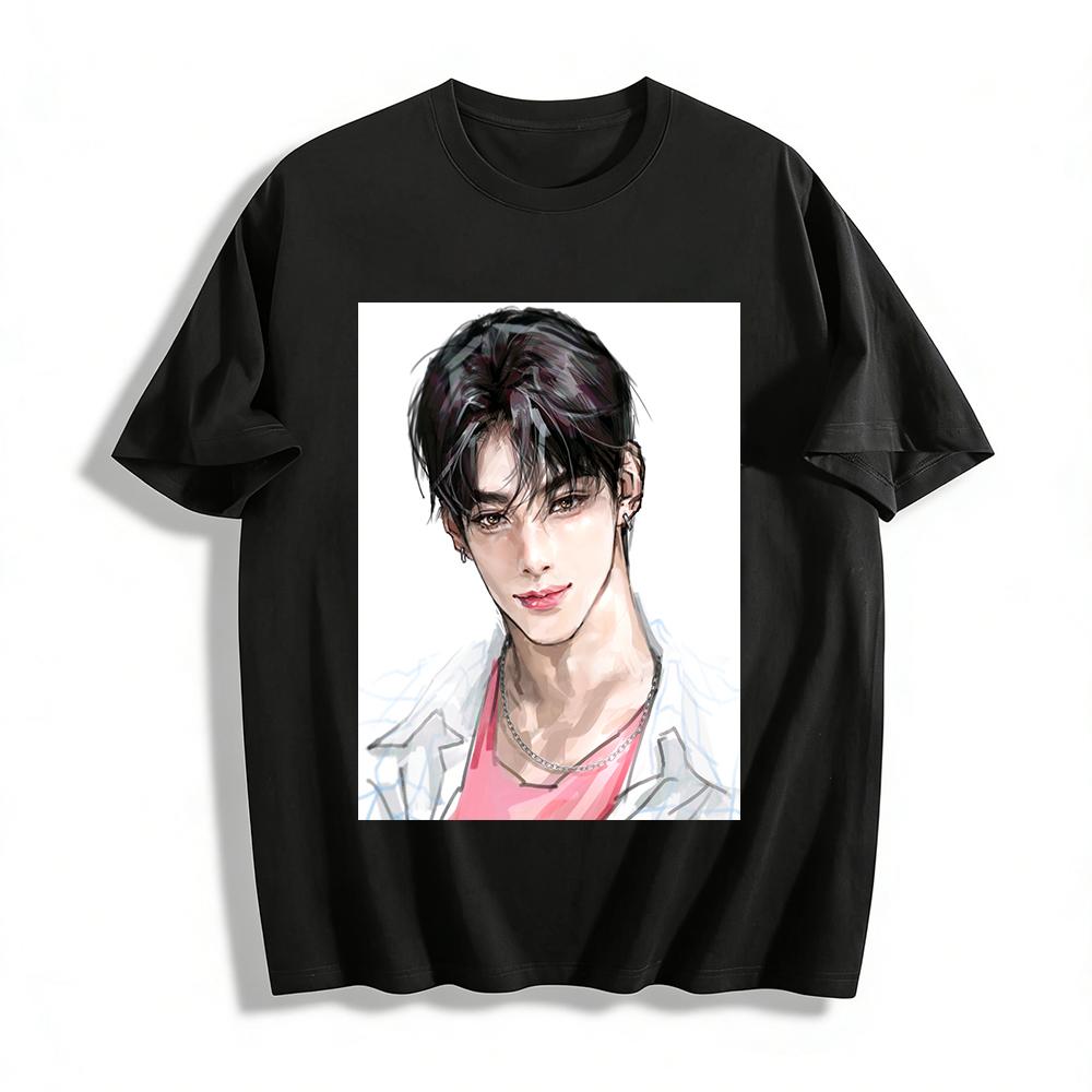 Handsome Comic Style Guy Print Short Sleeve T-Shirt Casual Loose Unisex Streetwear Top Pure cotton T-shirt XXS
Handsome Comic Style Guy Print Short Sleeve T-Shirt Casual Loose Unisex Streetwear Top Pure cotton T-shirt XXS