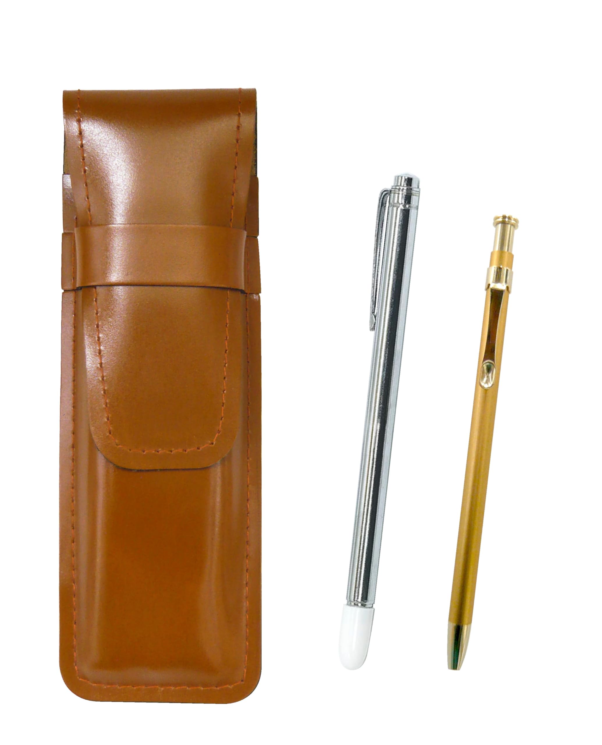Slim cowhide pencil case brown metal indicator stick and slim 60 ballpoint pen gold set ASC-701S-SV60KBP
Slim cowhide pencil case brown metal indicator stick and slim 60 ballpoint pen gold set ASC-701S-SV60KBP