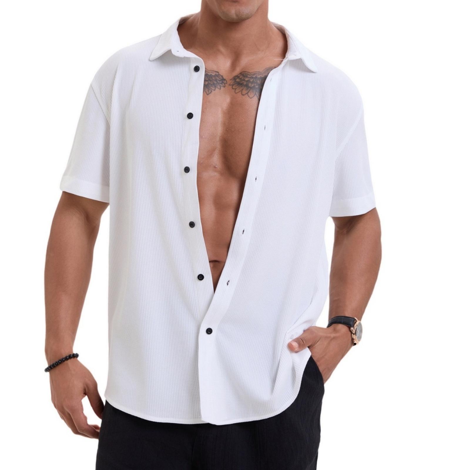 Men s Fashionable Button-down Shirt Top - Men s Casual Vacation Comfortable Sport Breathable Short-sleeved Shirt Top XL білий
Men s Fashionable Button-down Shirt Top - Men s Casual Vacation Comfortable Sport Breathable Short-sleeved Shirt Top XL білий