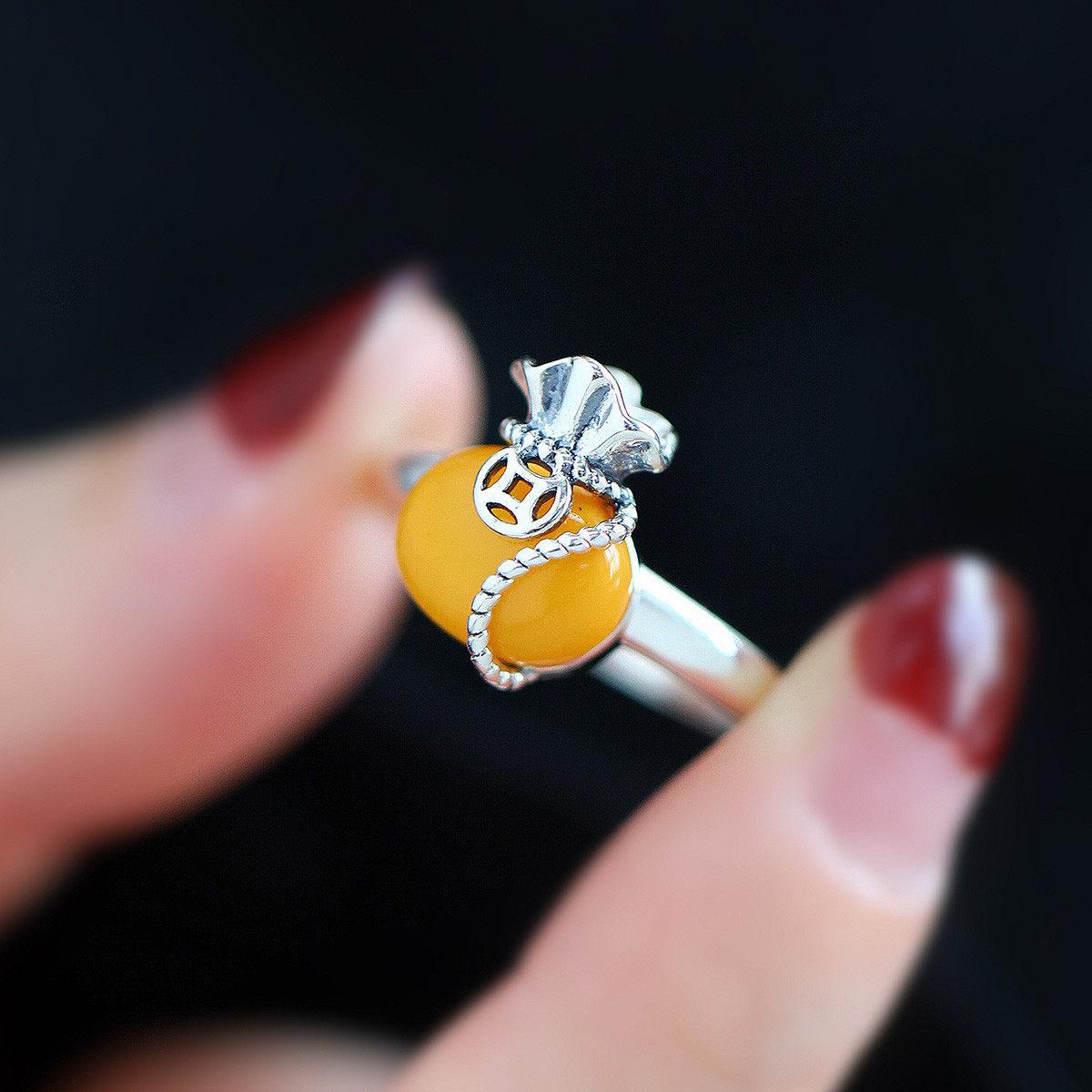 925 Sterling Silver Jewelry Vintage Beeswax Money Bag Opening Finger Rings for Women Wedding Party Jewelry for Girls Friend Gift resizable
925 Sterling Silver Jewelry Vintage Beeswax Money Bag Opening Finger Rings for Women Wedding Party Jewelry for Girls Friend Gift resizable