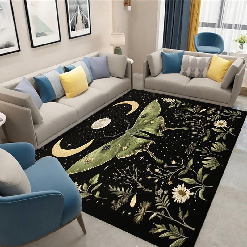 Mystic Green Luna Moth Rug Celestial Moon Star Botanical Floral Print Non-Slip Floor Carpet Boho Gothic Nature Home Decor Rug 40X60CM
Mystic Green Luna Moth Rug Celestial Moon Star Botanical Floral Print Non-Slip Floor Carpet Boho Gothic Nature Home Decor Rug 40X60CM