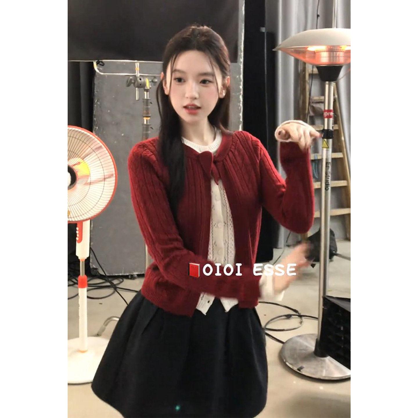 College Style Red Knit Cardigan & Tulip Skirt Set for New Year s Eve XL (for 57.5-62.5 kg)
College Style Red Knit Cardigan & Tulip Skirt Set for New Year s Eve XL (for 57.5-62.5 kg)